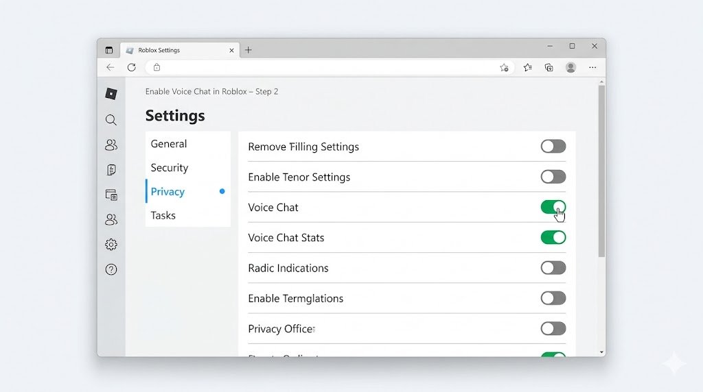 Guide to Activate Voice Chat in Roblox by enabling voice chat option