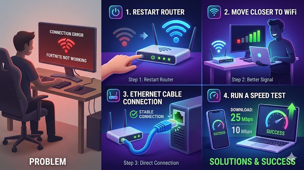 how to fix internet problems when your fortnite is not working