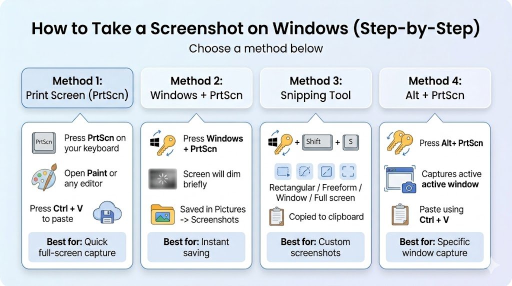 How to screenshot on windows