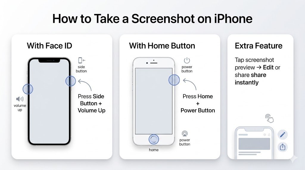 How to screenshot on  iphone