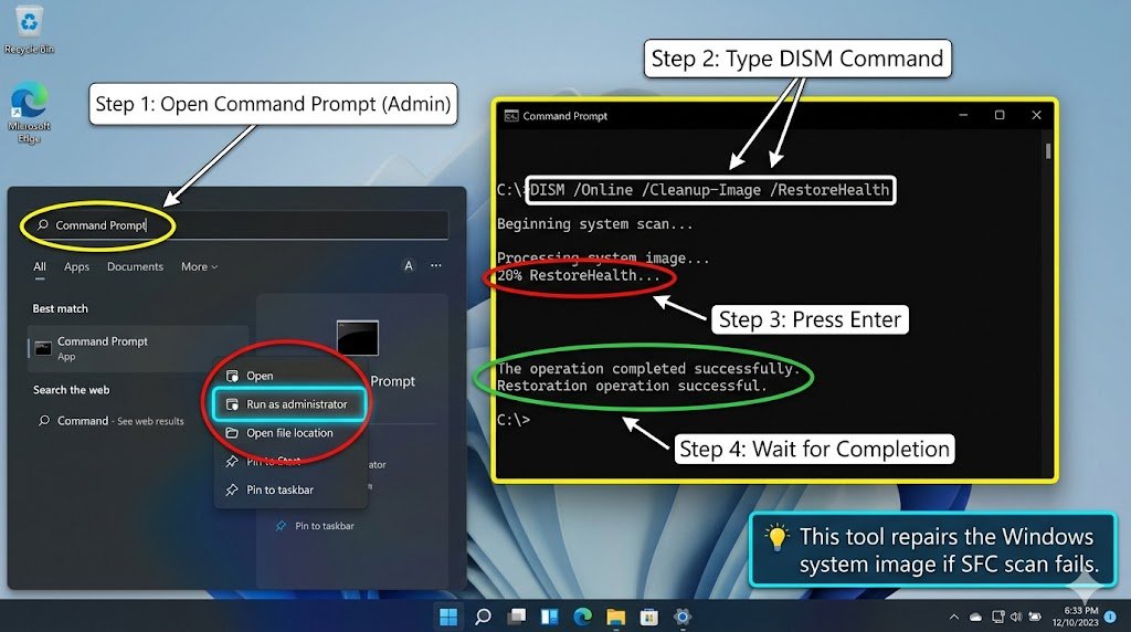Use DISM Tool (Deeper Repair)
