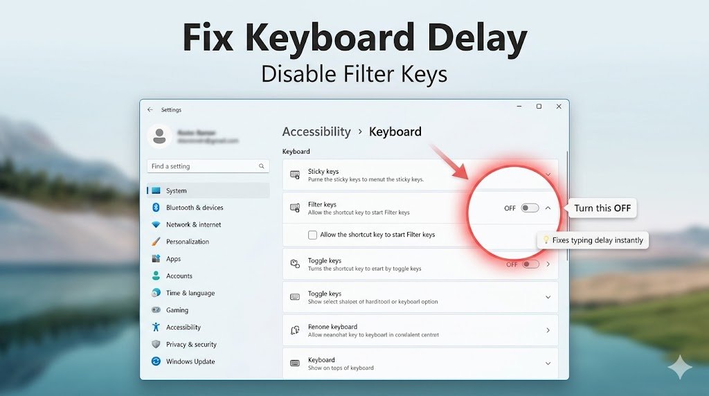Disable Filter Keys (The Most Likely Culprit)