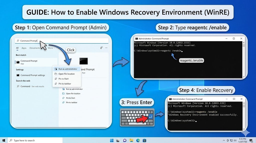 Enable Recovery Environment (Advanced Fix)