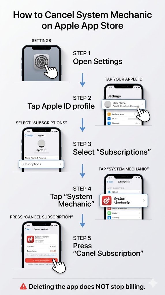 cancel through MacOS or iOS