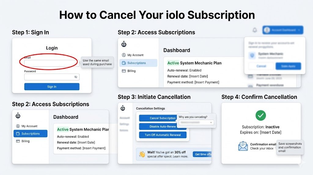 Cancel Through Your iolo Account